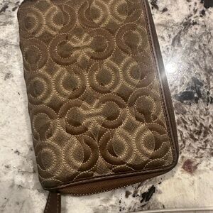 Coach Optic Brown Quilted Agenda Address Book